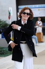 SIGOURNEY WEAVIR Arrives at Marco Polo Airport in Venice 08/27/2024