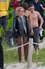 STELLA MAXWELL at a Beach Photoshoot in Miami Beach 08/29/2024