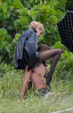 STELLA MAXWELL at a Beach Photoshoot in Miami Beach 08/29/2024
