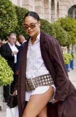 TESSA THOMPSON Arrives at Her Hotel in Paris 08/09/2024