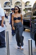 TESSA THOMPSON Arrives at Her Hotel in Paris 08/11/2024