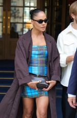 TESSA THOMPSON Leaves Ritz Hotel at Place Vendome in Paris 08/09/2024