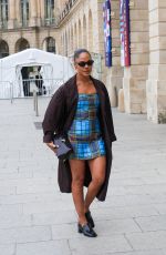 TESSA THOMPSON Leaves Ritz Hotel at Place Vendome in Paris 08/09/2024