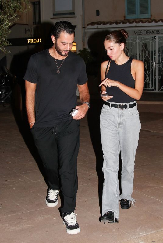 THYLANE BLONDEAU and Ben Attal Night Out in Saint Tropez 08/01/2024
