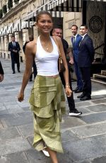 ZENDAYA Leaves Crillon Hotel in Paris 07/31/2024