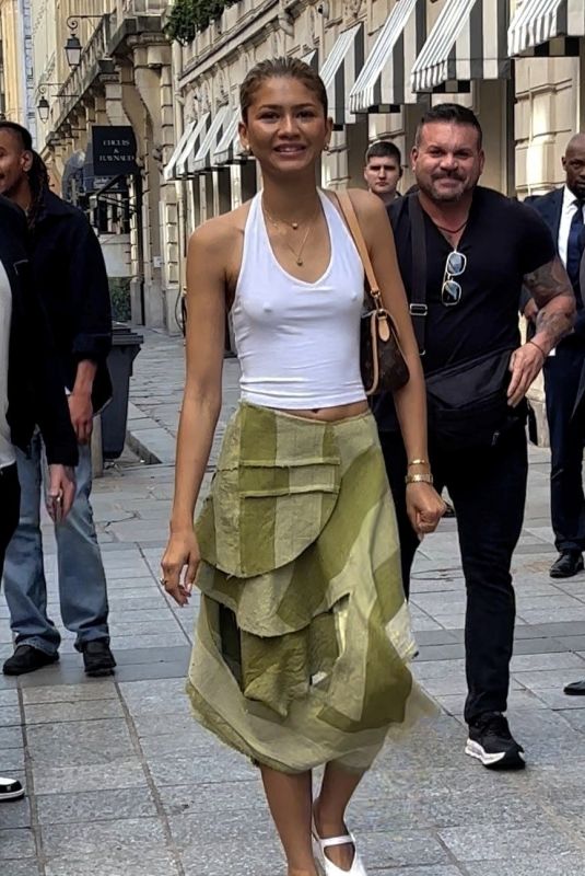 ZENDAYA Leaves Crillon Hotel in Paris 07/31/2024
