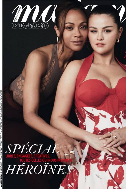 ZOE SALDANA and SELENA GOMEZ in Madame Figaro, August 2024
