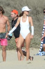 ALESSANDRA AMBROSIO in Swimsuit Plays Volleyball at a Beach in Los Angeles 09/28/2024