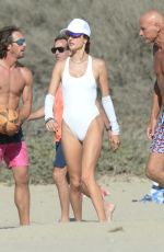 ALESSANDRA AMBROSIO in Swimsuit Plays Volleyball at a Beach in Los Angeles 09/28/2024