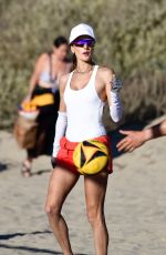 ALESSANDRA AMBROSIO Playing Beach Volleyball with Friends in Santa Monica 09/29/2024