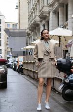 AMY JACKSON Arrives at Del Core Fashion Show at Milan Fashion Week 09/18/2024