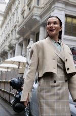 AMY JACKSON Arrives at Del Core Fashion Show at Milan Fashion Week 09/18/2024