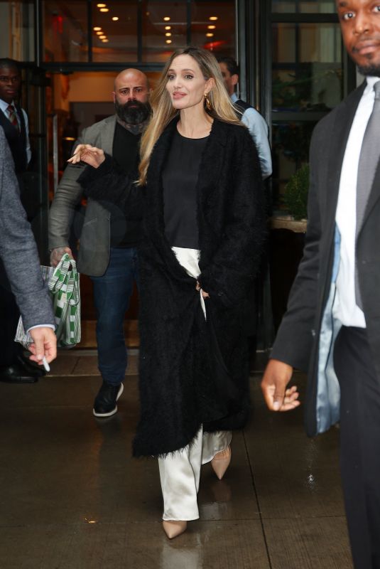 ANGELINA JOLIE Leaves Whitby Hotel in New York 09/29/2024