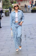 ASHLEY ROBERTS in Double Denim Leave Heart Radio in London 09/26/2024