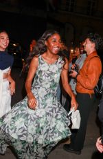 AYO EDEBITI Arrives at a Party at Costes at Paris Fashion Week 09/28/2024
