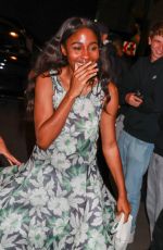 AYO EDEBITI Arrives at a Party at Costes at Paris Fashion Week 09/28/2024