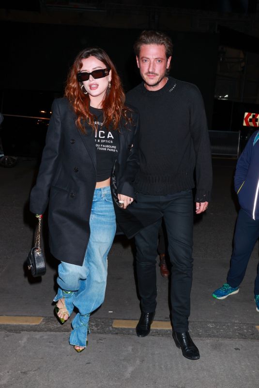 BELLA THORNE Arrives at Lila Moss’s Birthday Party in Paris 09/29/2024