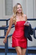 BIJOU PHILLIPS in a Red Mini Skirt Out in New York 09/05/2024