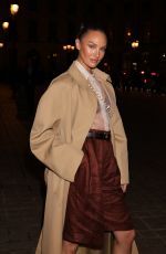 CANDICE SWANEPOEL Leaves Schiaparelli Show at Paris Fashion Week 09/26/2024