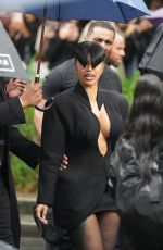 CARDI B Arrives at Mugler Fashion Show in Paris 09/26/2024