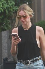 CHIARA FERRAGNI in Denim Shorts Out on Via della Spiga in Milan 09/03/2024