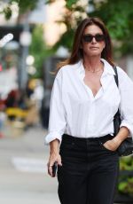 CINDY CRAWFORD Heading to Dry Bar for a Blowout in New York 09/18/2024