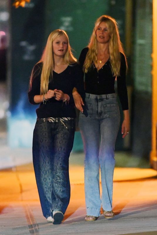 CLAUDIA SCHIFFER and CLEMENTINE POPPY Out for Dinner in New York 09/01/2024