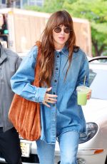 DAKOTA JOHNSON in Double Denim Out and About in New York 09/04/2024