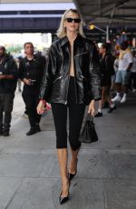 DEVON WINDSOR Arrives at Alexander Wang Show at New York Fashion Week 09/08/2024