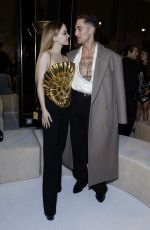 DOVE CAMERON and Damiano David at Balmain Spring/Summer 2025 Runway Show at Paris Fashion Week 09/25/2024