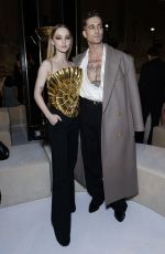 DOVE CAMERON and Damiano David at Balmain Spring/Summer 2025 Runway Show at Paris Fashion Week 09/25/2024