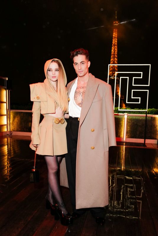 DOVE CAMERON and Damiano David at Balmain SS25 Afterparty in Paris 09/25/2024