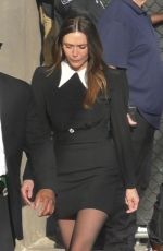 ELIZABETH OLSEN Arrives at Jimmy Kimmel Live in Los Angeles 09/16/2024