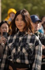 GEMMA CHAN Arrives at Loewe Show at Paris Fashion Week 09/27/2024