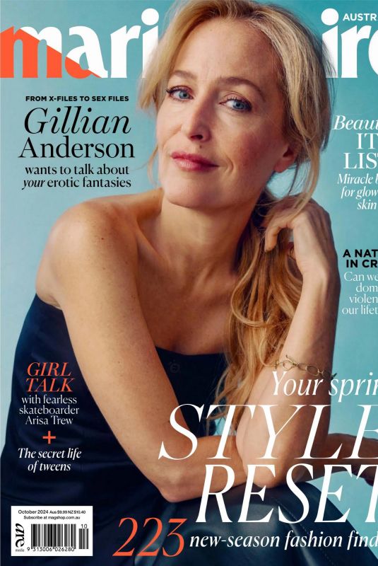 GILLIAN ANDERSON in Marie Claire Australia, October 2024