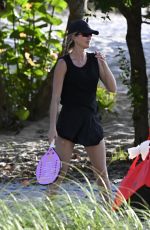 GISELE BUNDCHEN at a Game of Beach Tennis in Miami 09/04/2024