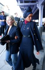 HALIMA ADEN Arrives at Tommy Hilfiger Fsahion Show in New York 09/08/2024