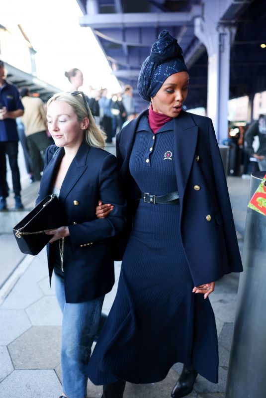 HALIMA ADEN Arrives at Tommy Hilfiger Fsahion Show in New York 09/08/2024