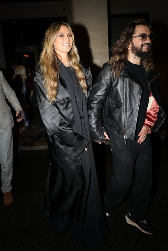 HEIDI KLUM and Tom Kaulitz Arrives at Vetements Party at Costes in Paris 09/27/2024