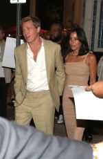 INES DE RAMON and Brad Pitt Leaves Wolfs Premiere Afterparty in Los Angeles 09/18/2024