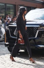 JASMINE TOOKES Arrives at Brandon Maxwell Fashion Show in New York 09/06/2024