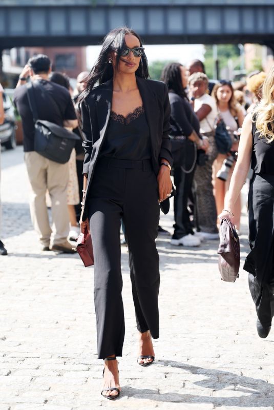 JASMINE TOOKES Arrives at Brandon Maxwell Fashion Show in New York 09/06/2024