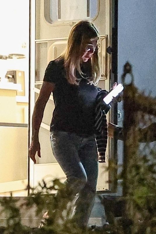 JENNIFER ANISTON Leaves Her Trailer After Filming The Morning Show in Los Angeles 09/25/2024