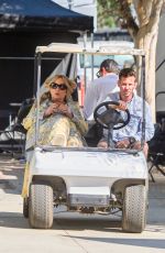 JENNIFER COOLIDGE Rides a Golf Cart to Set for a New Discover Card Commercial 09/04/2024