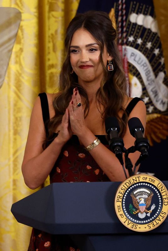 JESSICA ALBA introduces President Biden at Hispanic Heritage Month Reception in Washington DC 09/18/2024