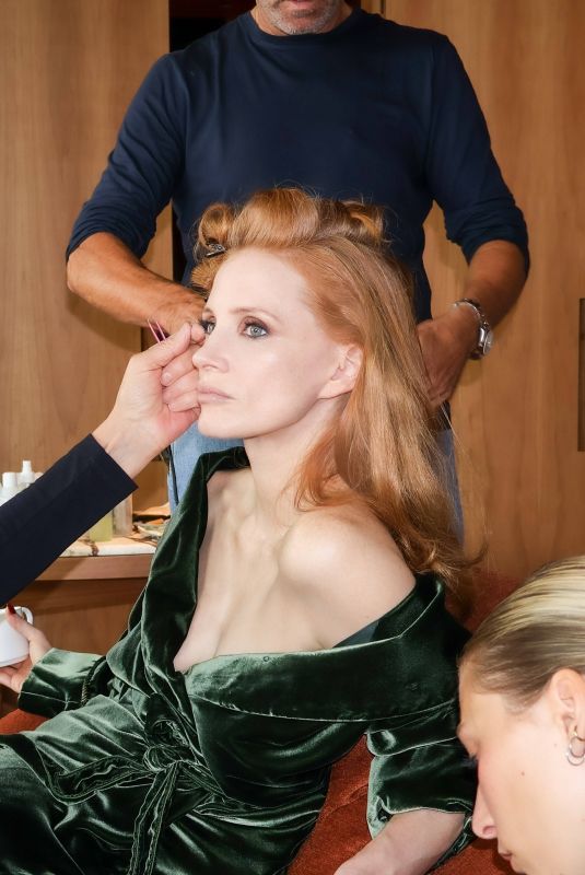 JESSICA CHASTAIN for Vogue at Gucci Fashion Show in Milan, September 2024