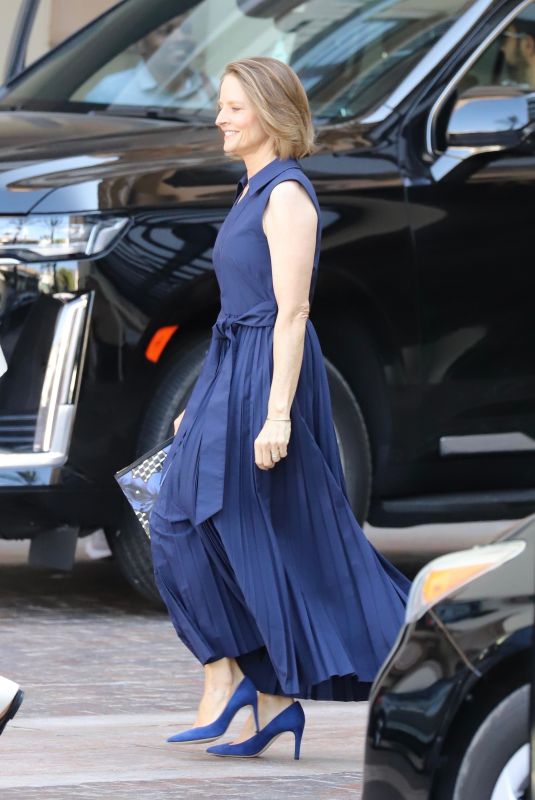 JODIE FOSTER Leaves BAFTA Tea Party at Maybourne Hotel in Beverly Hills 09/14/2024