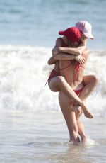 JOY CORRIGAN and Friend in Bikinis at the Beach in Los Angeles 09/09/2024