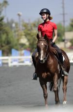 JOY CORRIGAN Shows off Her Hhorse Riding Skills at Los Angeles Equestrian Center 09/02/2024