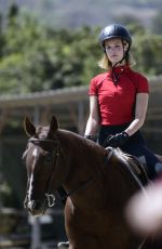 JOY CORRIGAN Shows off Her Hhorse Riding Skills at Los Angeles Equestrian Center 09/02/2024